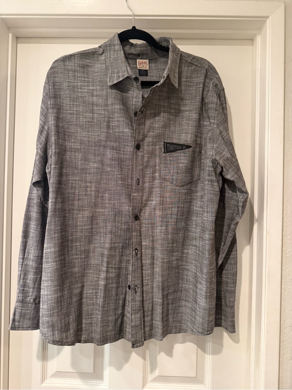Thirteen Brand Men's Gray Heather Button-Down Shirt